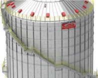 Escalera caracol del silo fondo plano