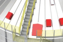 Escaleras de acceso del silo fondo plano