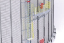 Escalera marinero del silo fondo plano